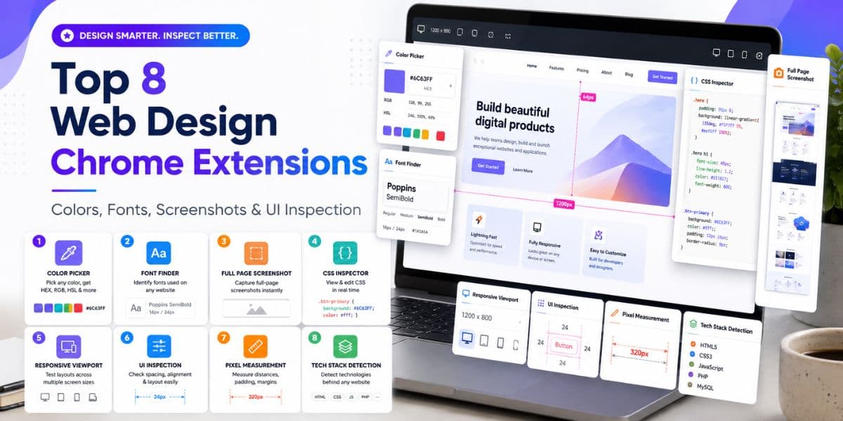 Top 8 Web Design Chrome Extensions for Faster UI Inspection