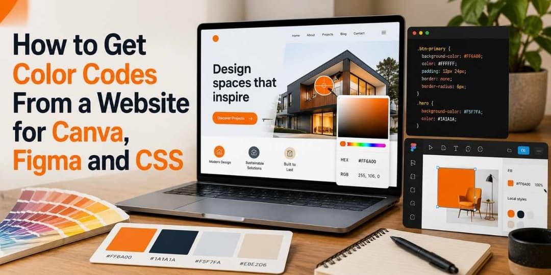 How to Get Color Codes From a Website for Canva, Figma and CSS