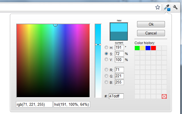 How to use color picker chrome extension